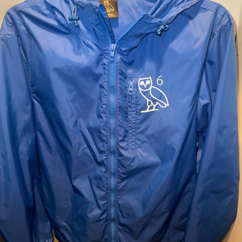 Mens OVO blue windbreaker jacket